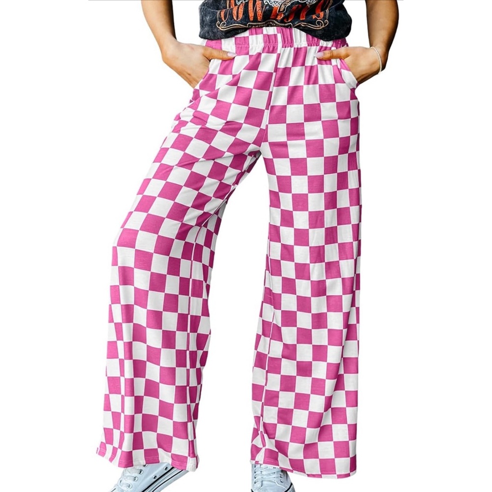 Star Blvd - Pink + White Checkered Pants